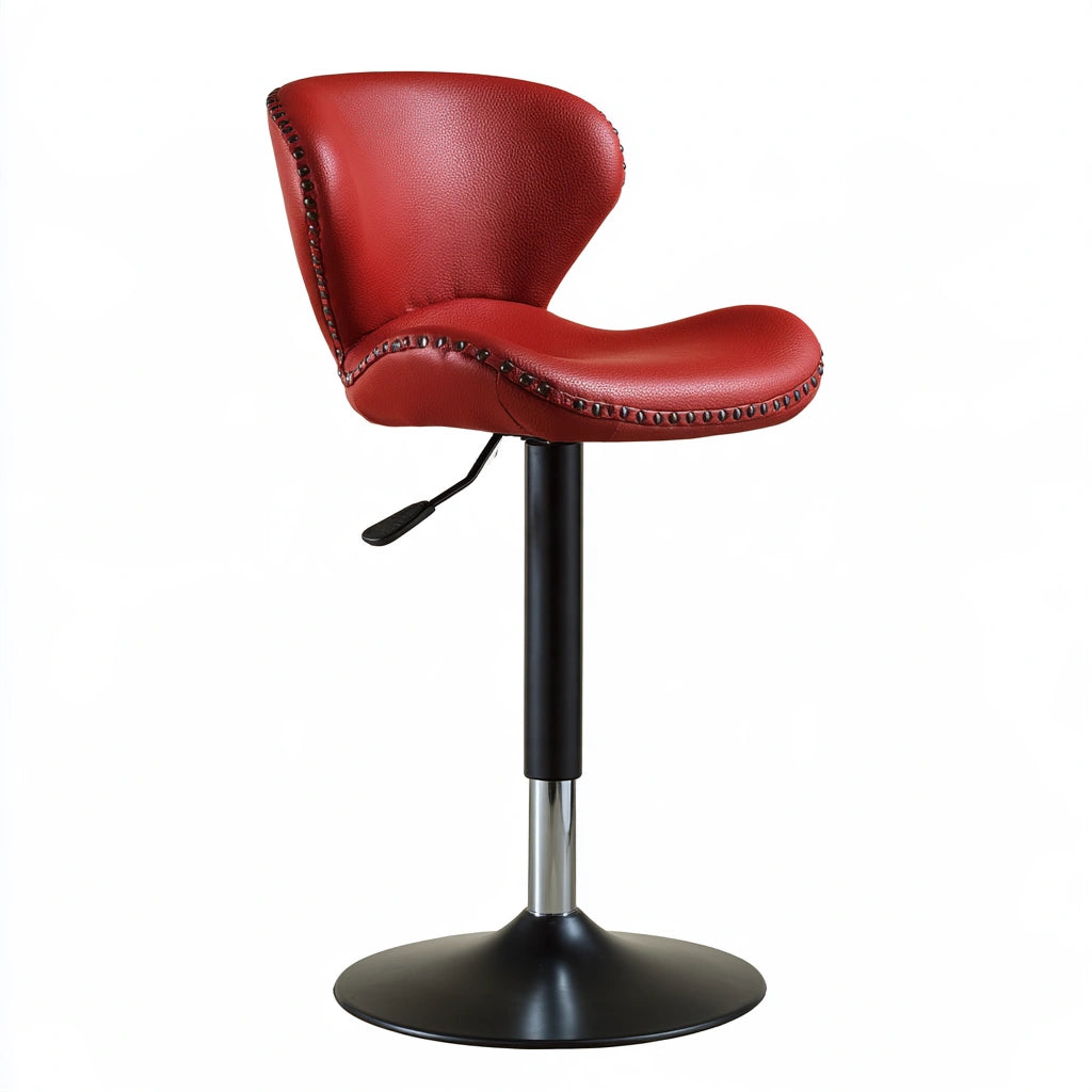Tabouret de bar en cuir, coloris rouge
