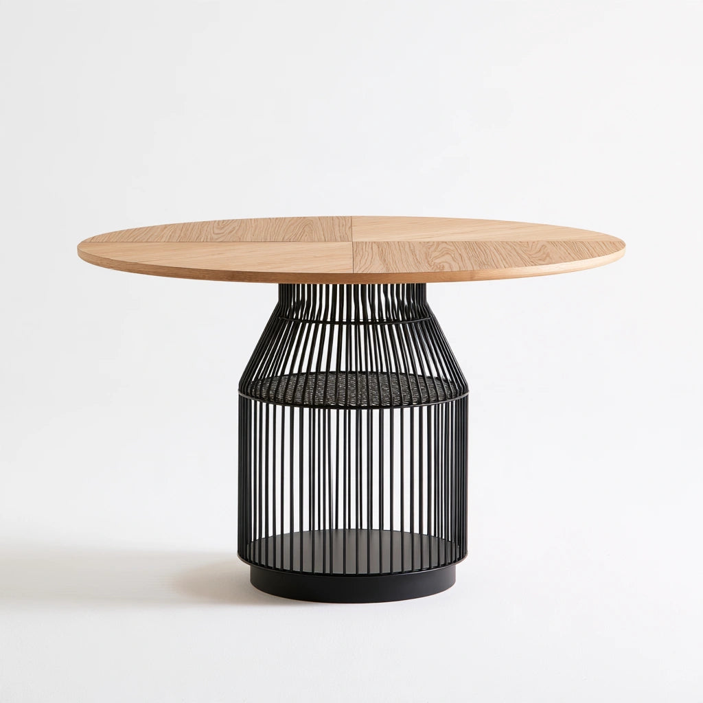 Table à manger aux lignes épurées, coloris gris