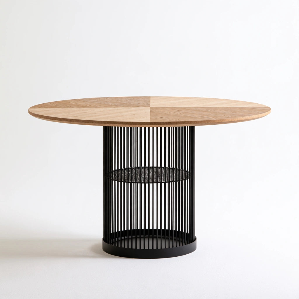Table à manger aux lignes épurées, coloris gris