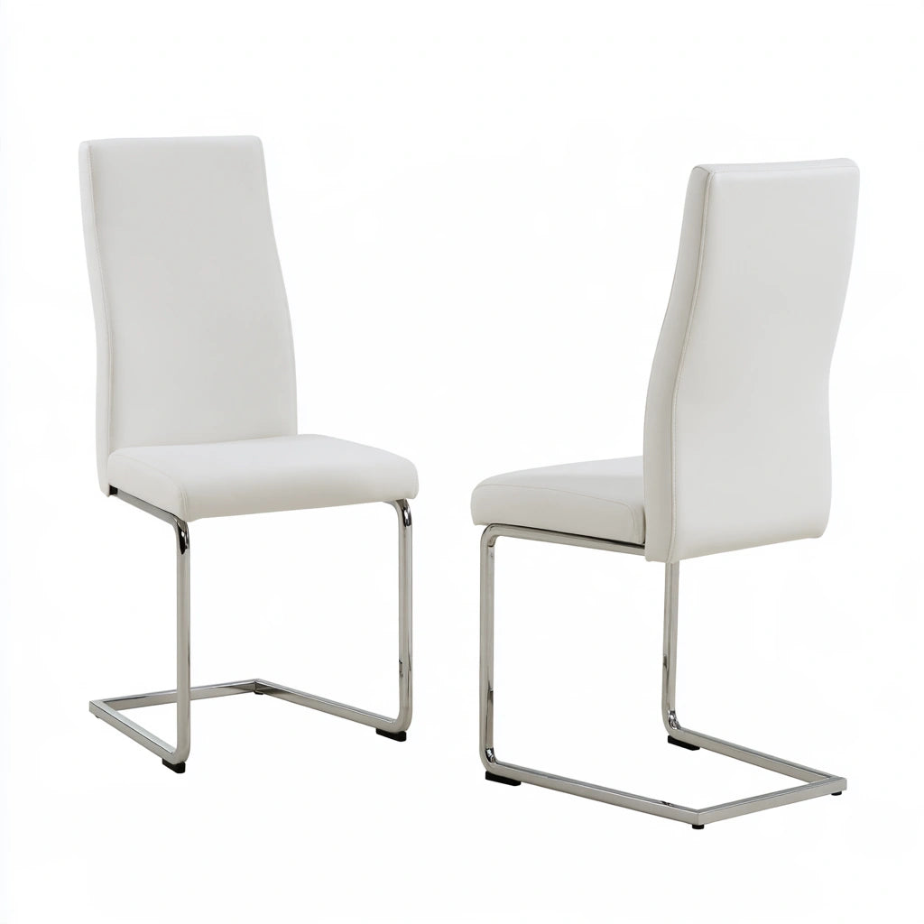 Chaise de salle à manger aux lignes épurées, coloris blanc