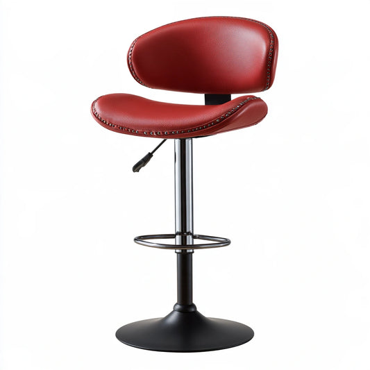 Tabouret de bar en cuir, coloris rouge
