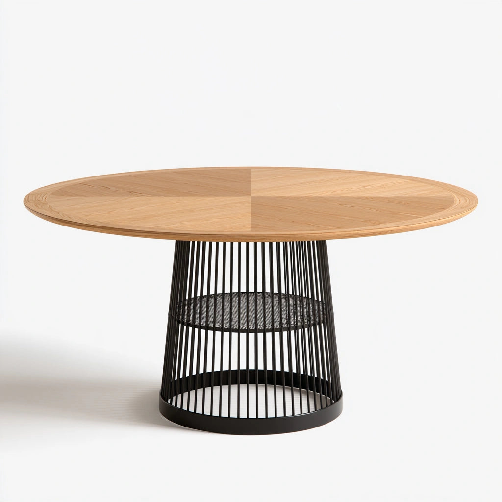 Table à manger aux lignes épurées, coloris gris
