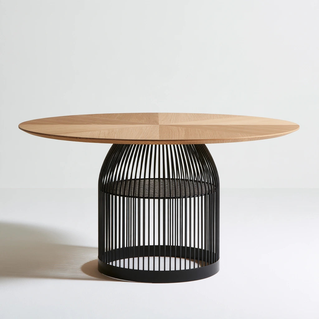 Table à manger aux lignes épurées, coloris gris