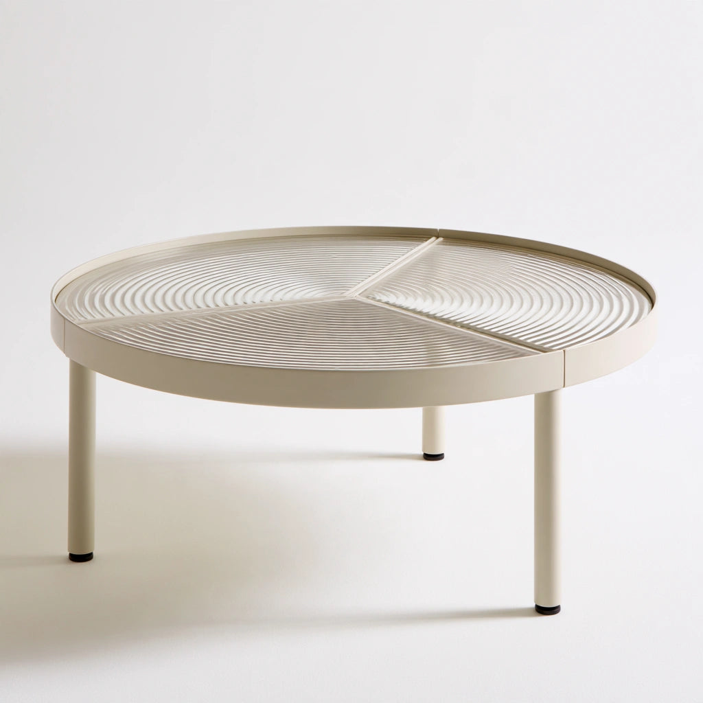 Table basse aux lignes épurées, coloris crème