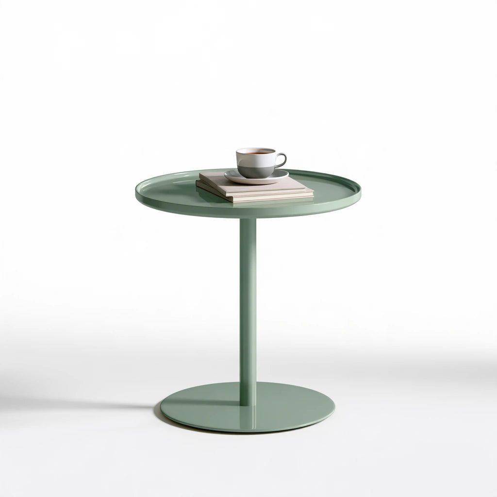 Table d'appoint aux lignes épurées, coloris vert sauge