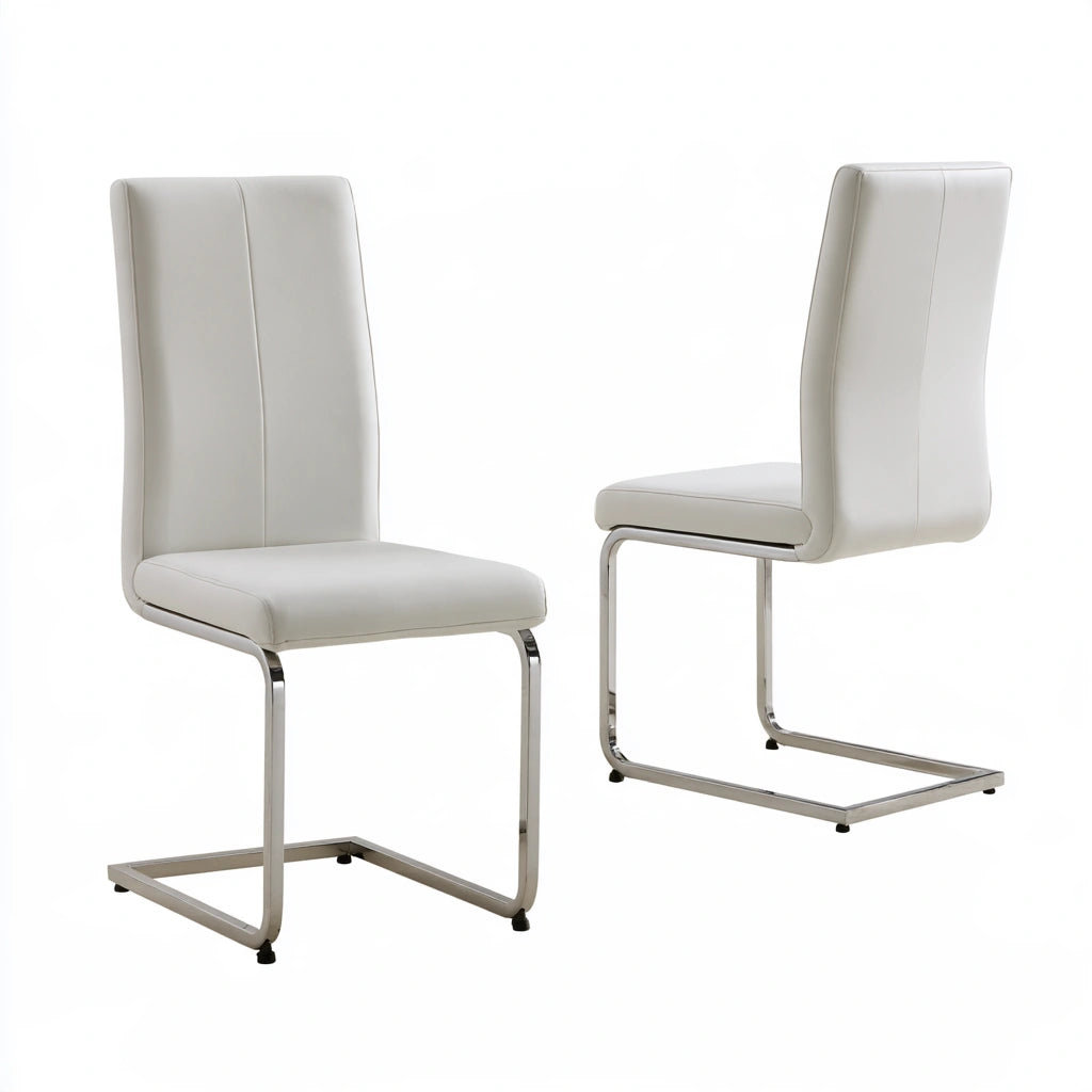 Chaise de salle à manger aux lignes épurées, coloris blanc