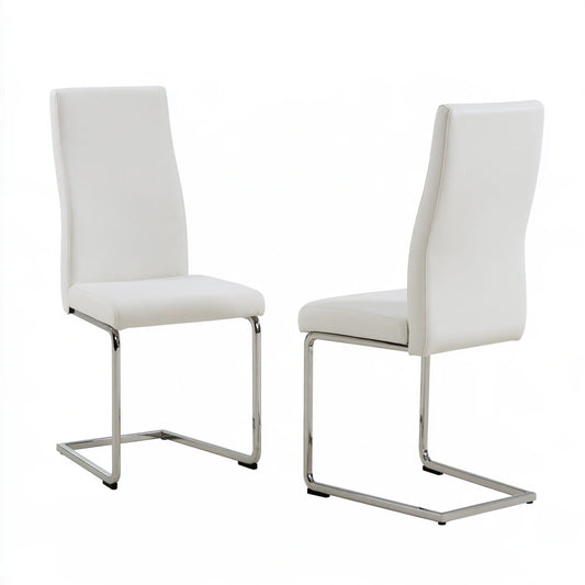 Chaise de salle à manger aux lignes épurées, coloris blanc