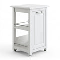 Chariot de rangement en bois sur roulettes, coloris blanc